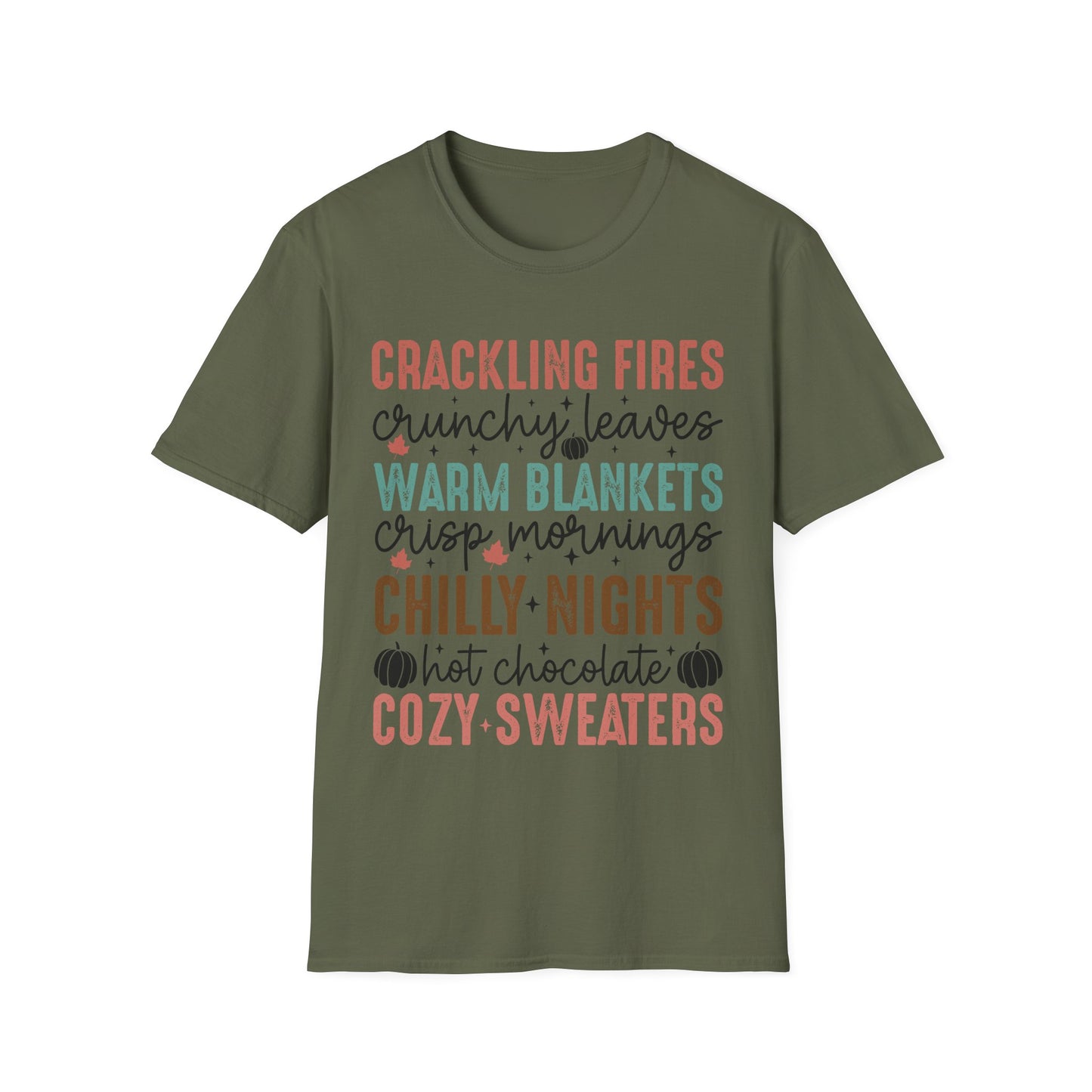Cozy Fall Vibes Shirt – Crackling Fires + Warm Blankets Autumn T-Shirt