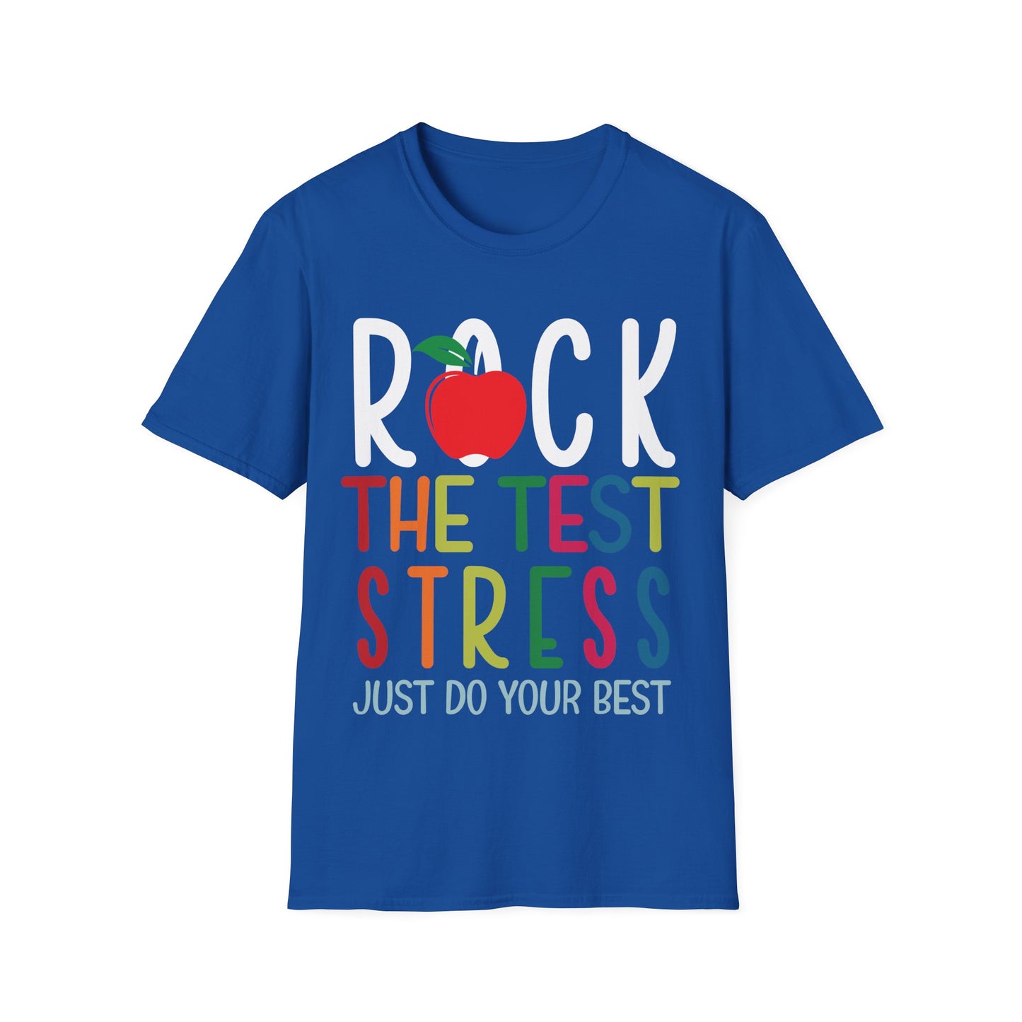 Rock the Test Stress Teacher T-Shirt – Motivational Testing Day Te