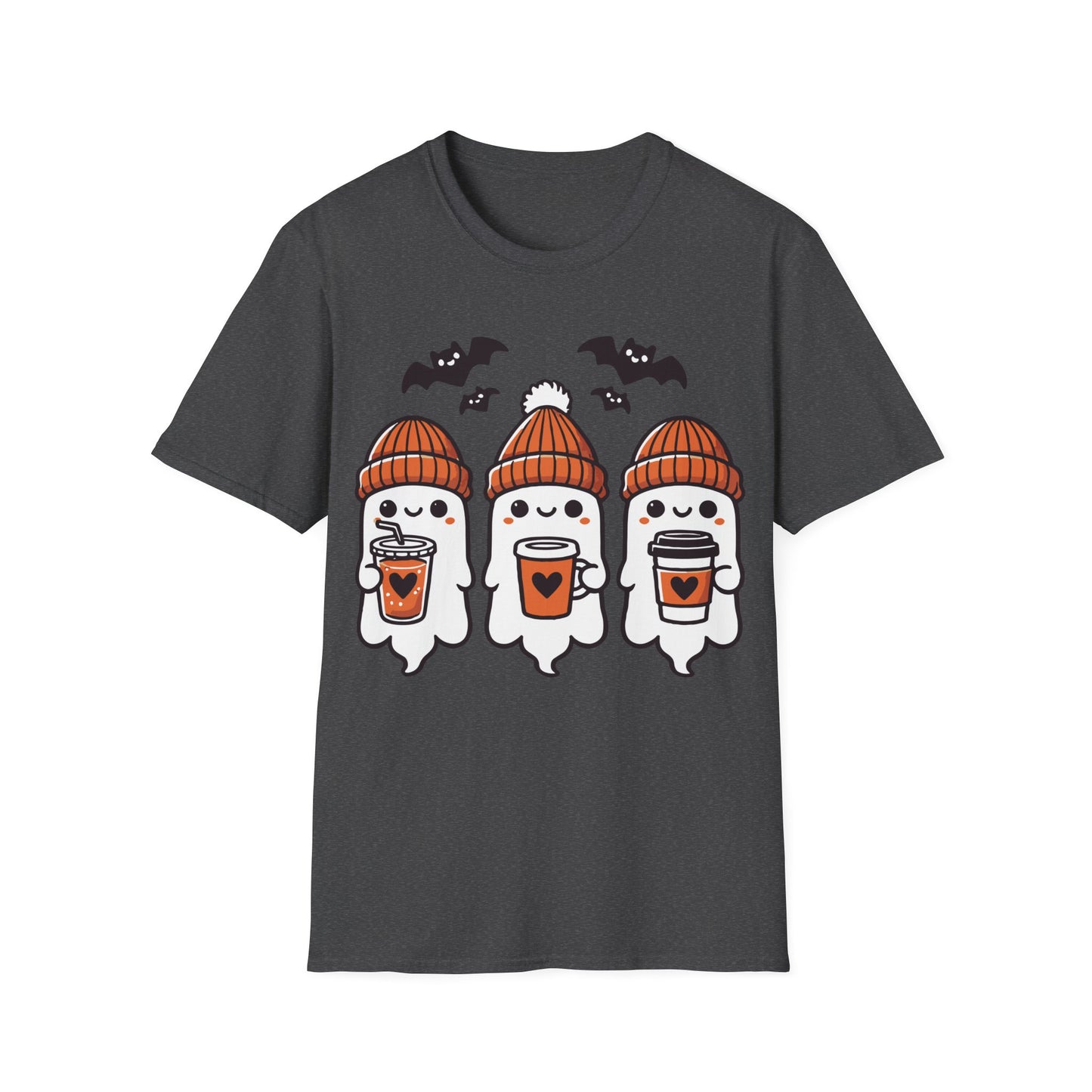 Three Cute Ghosts Coffee Halloween Teacher T-Shirt | Fall Spooky Season Tee