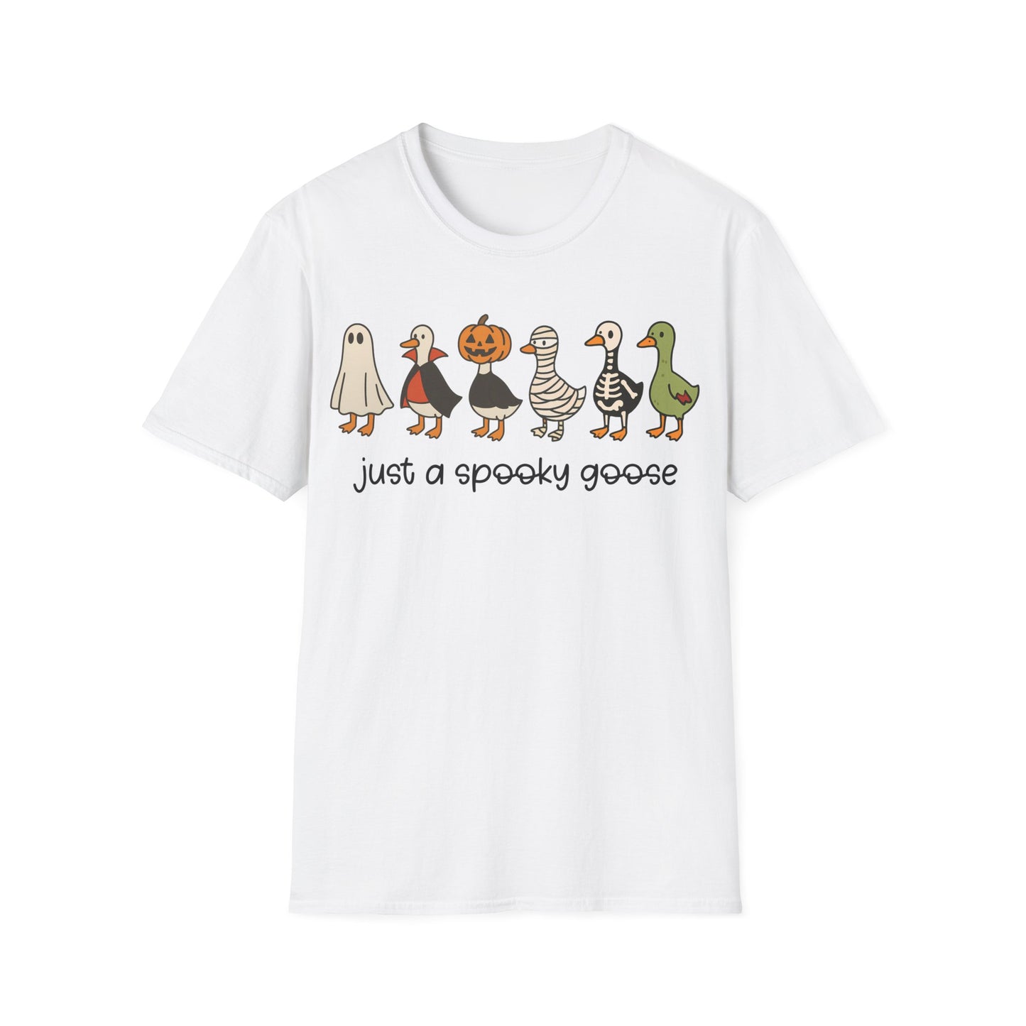 Spooky Goose Parade Halloween Teacher T-Shirt | Funny Fall Teacher Tee