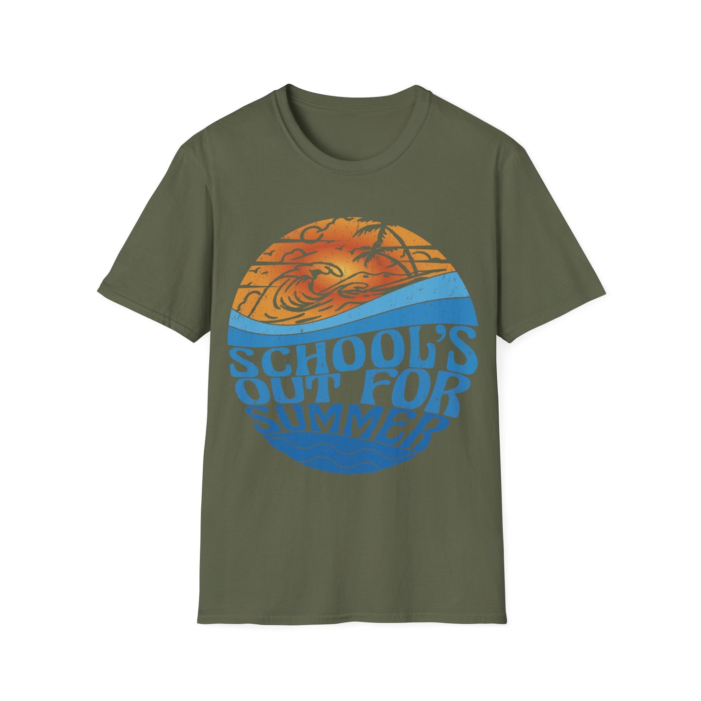 School's Out For Summer Retro Globe Tee - Teacher's Unisex Short Sleeve T-Shirt