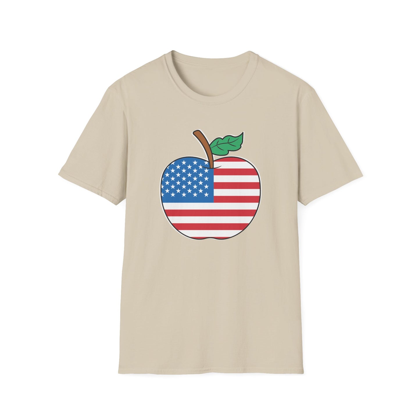 Teacher Stars & Stripes Apple - Unisex Short Sleeve T-Shirt