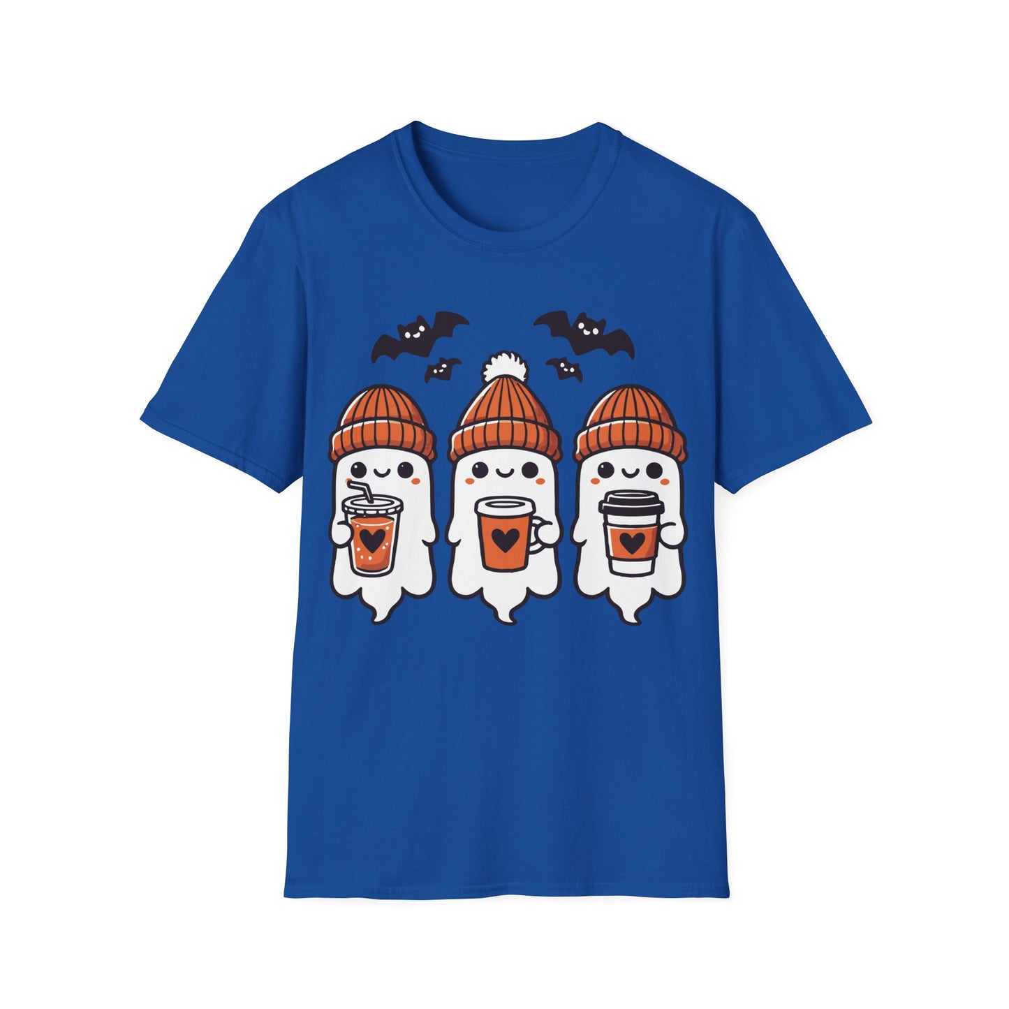 Three Cute Ghosts Coffee Halloween Teacher T-Shirt | Fall Spooky Season Tee
