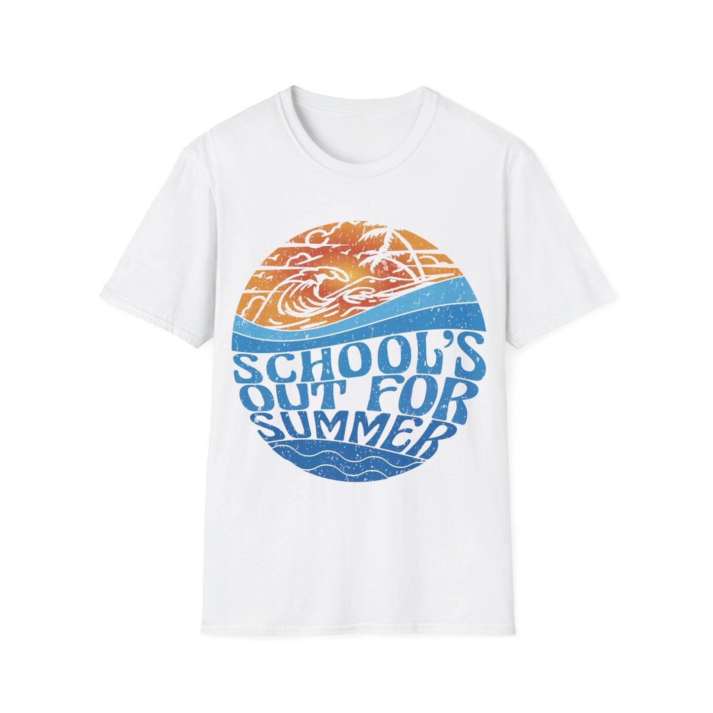 School's Out For Summer Retro Globe Tee - Teacher's Unisex Short Sleeve T-Shirt