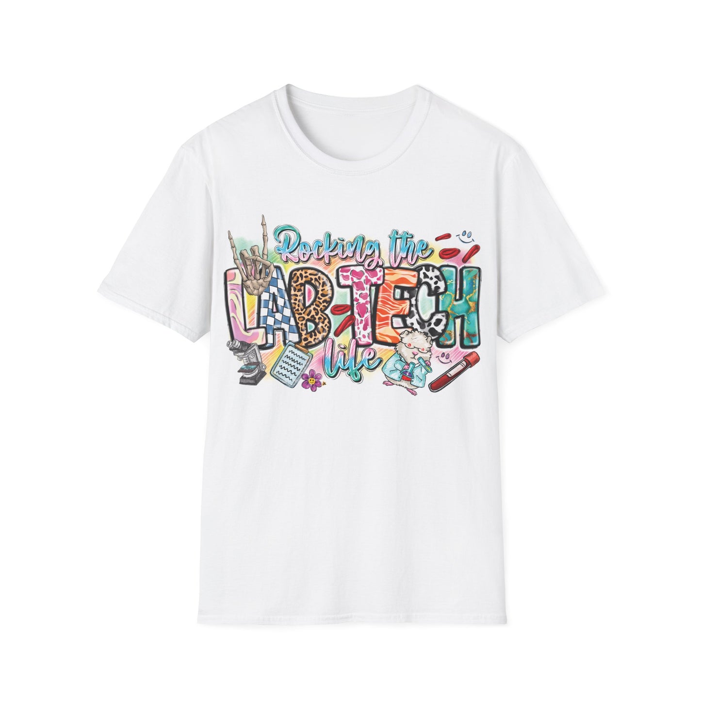 Rocking the Lab Tech Life - Colorful + Bright Unisex Short Sleeve T-Shirt
