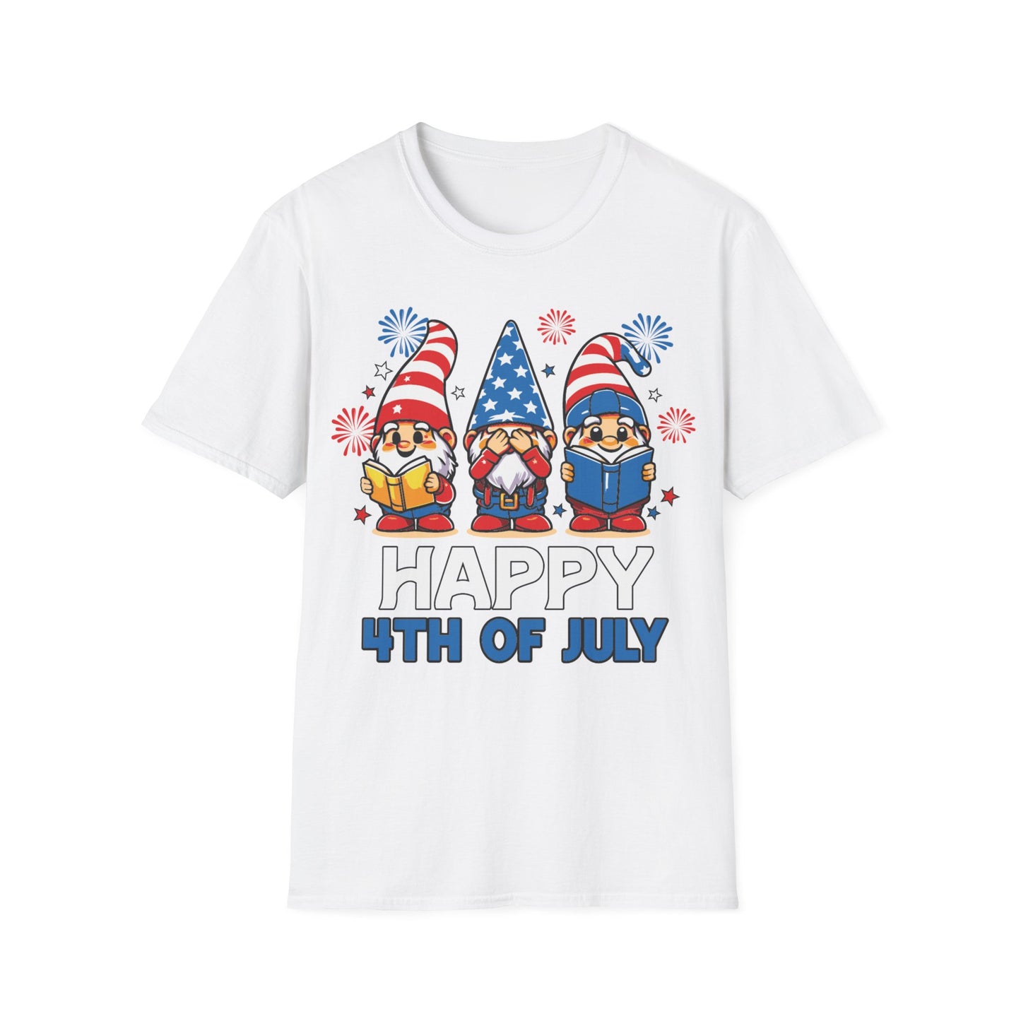 Cute Gnome Happy 4th July - Short Sleeve T-Shirt