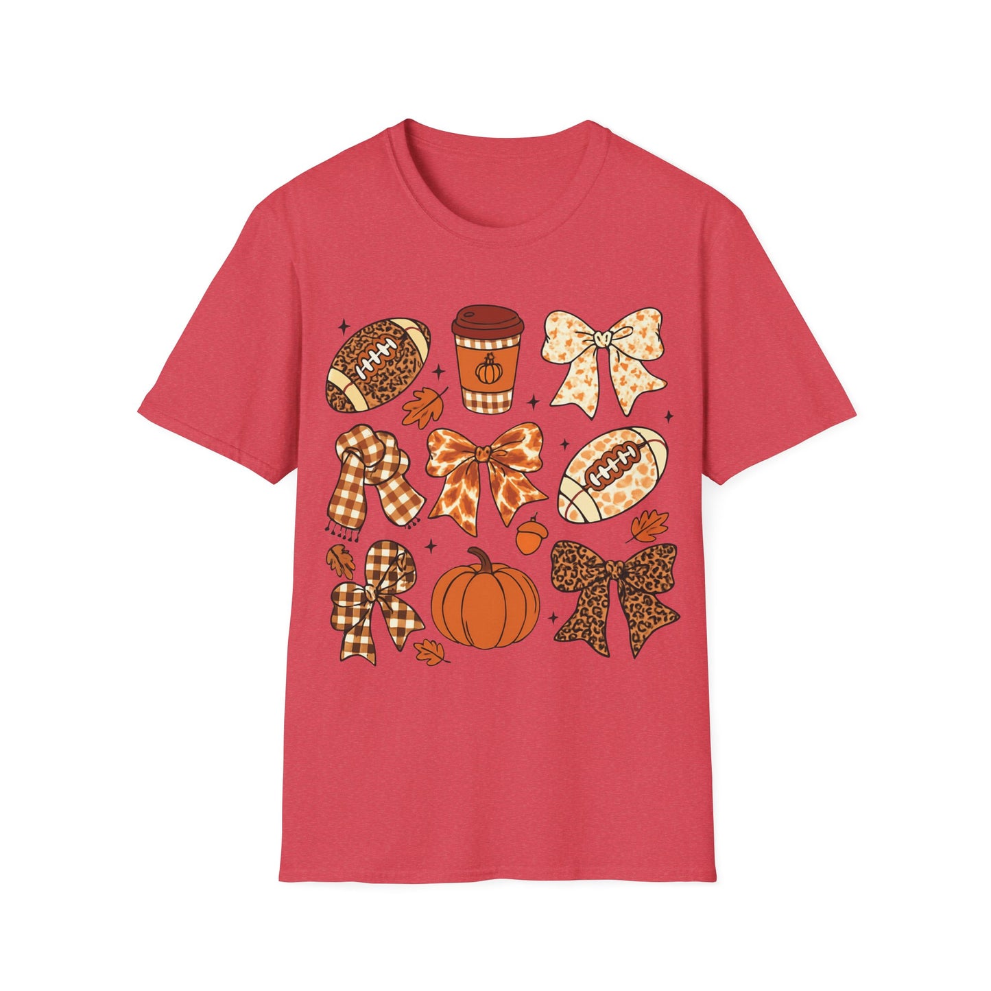 Fall Football Pumpkin Bow T-Shirt – Cute Autumn Game Day Tee