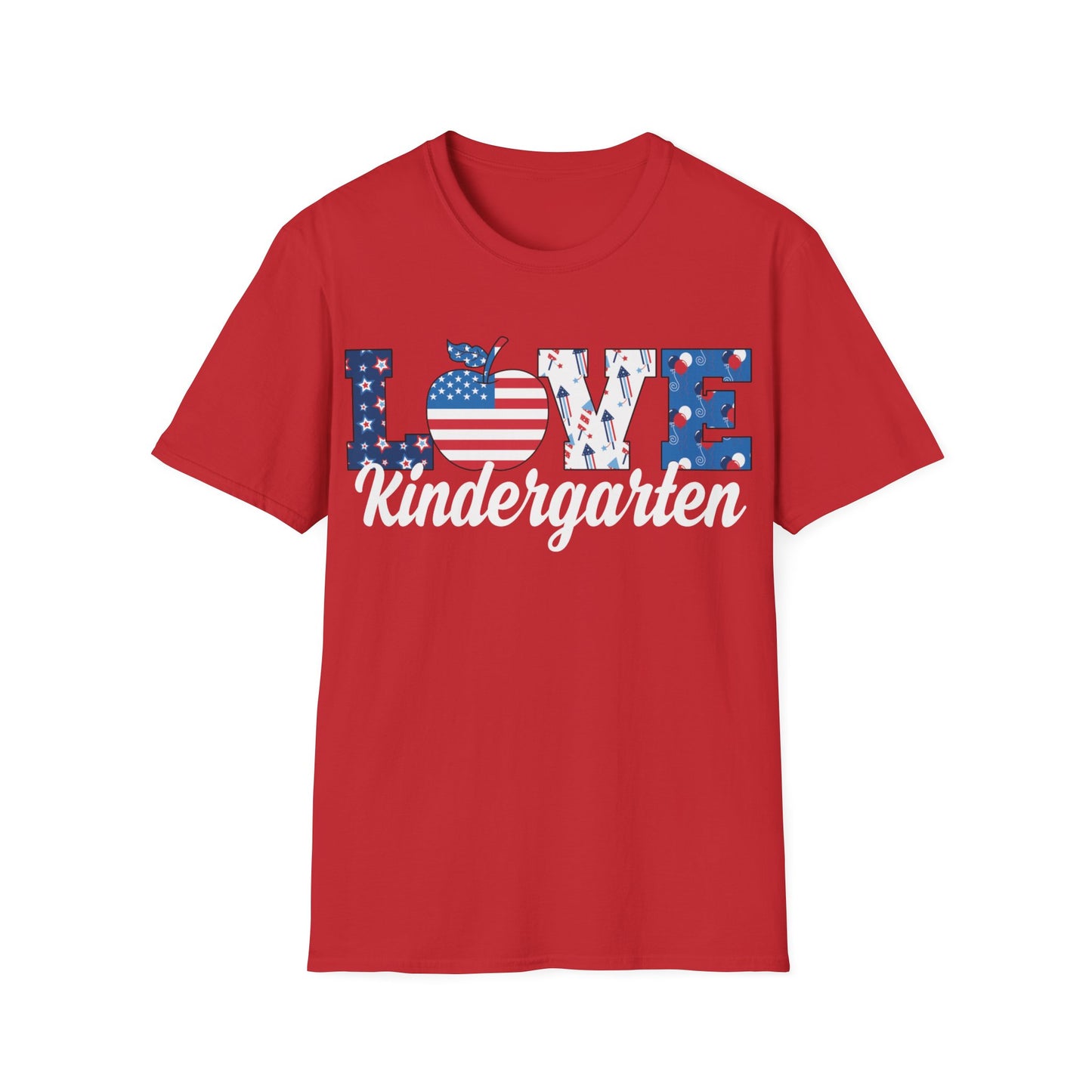 Love Kindergarten Patriotic - Unisex Short Sleeve T-Shirt