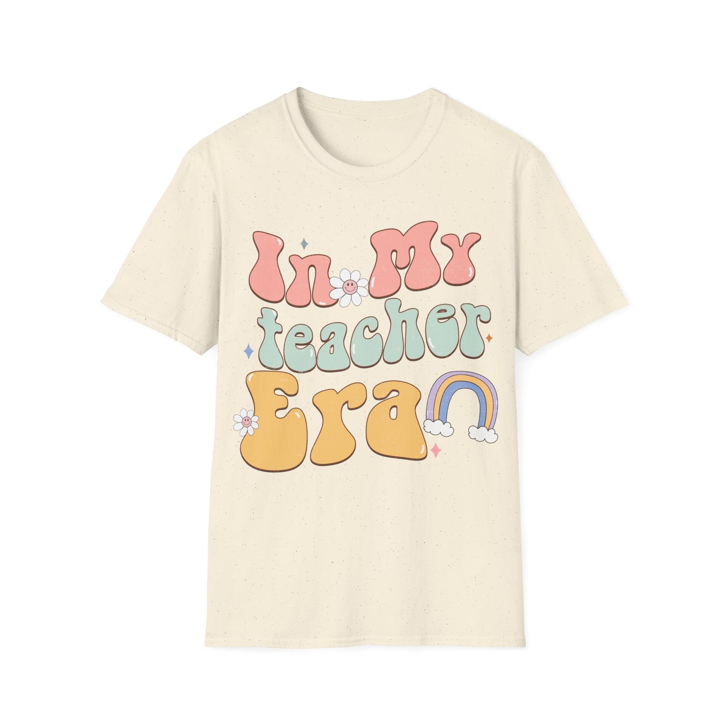 Teacher Era Unisex Jersey T-shirt - Retro Rainbow Design