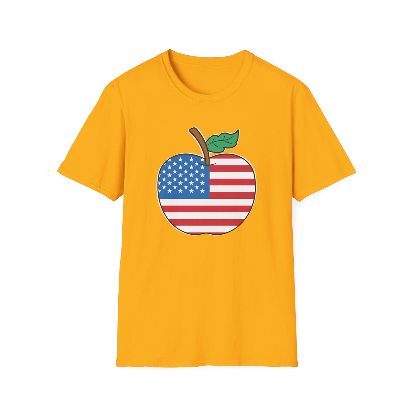 Teacher Stars & Stripes Apple - Unisex Short Sleeve T-Shirt