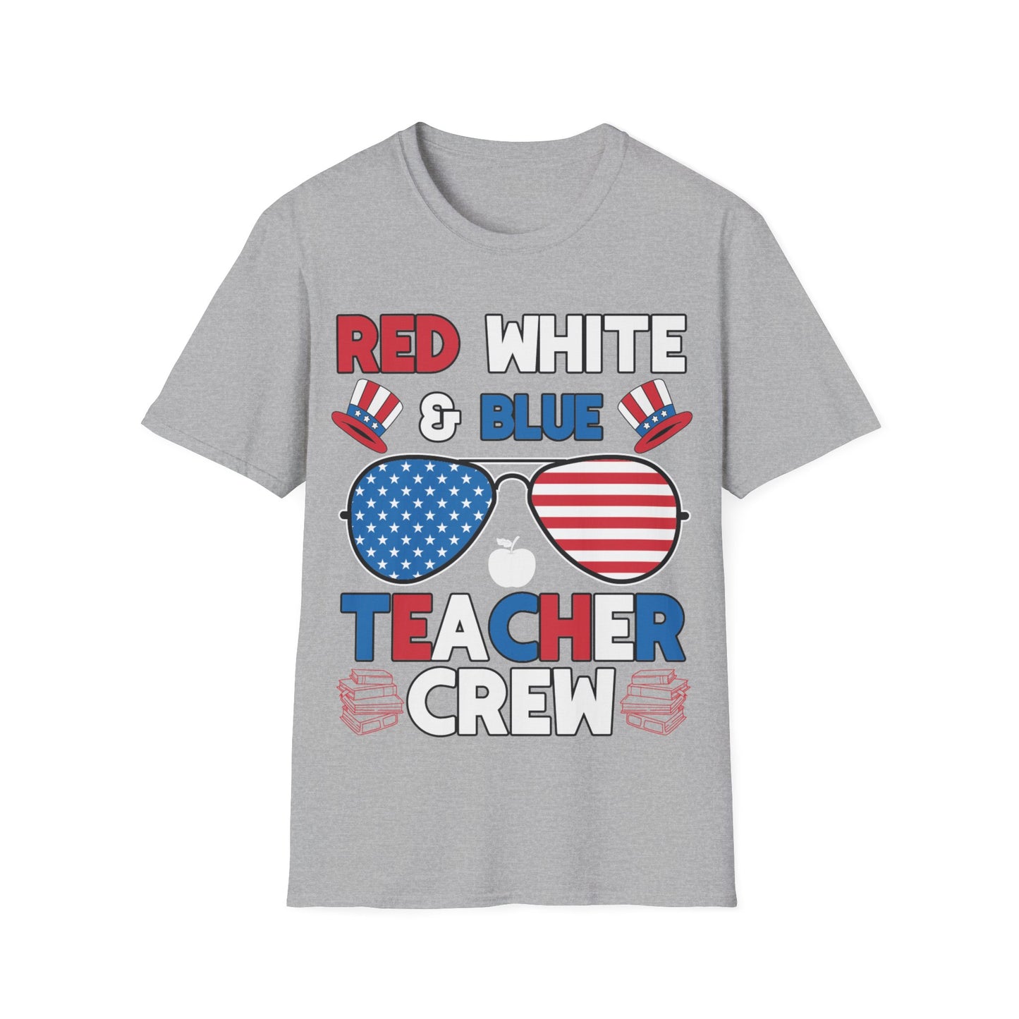 Red White & Blue Teacher Crew Patriotic - Teacher's Unisex Short Sleeve T-Shirt