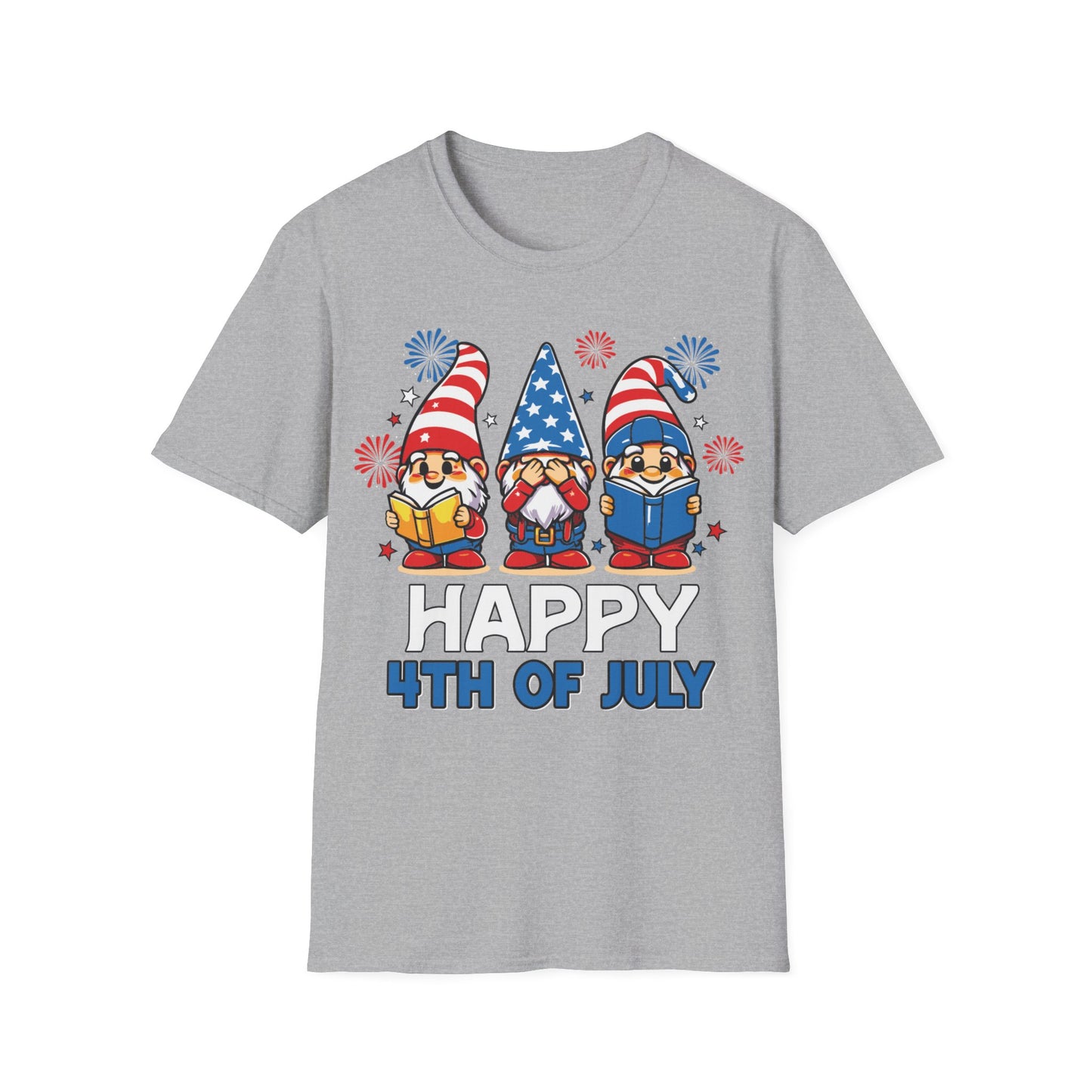 Cute Gnome Happy 4th July - Short Sleeve T-Shirt