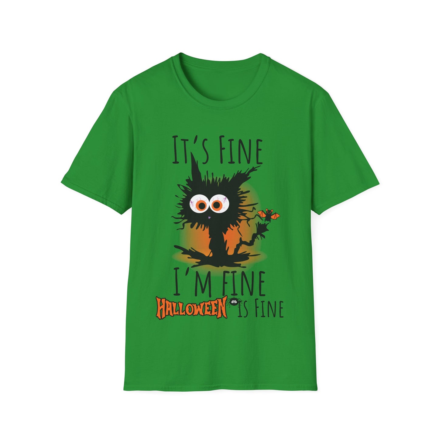It’s Fine I’m Fine Halloween Electrocuted Cat Teacher T-Shirt