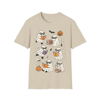 Spooky Bookish Ghosts Shirt – Cute Teacher Halloween Reading T-Shirt
