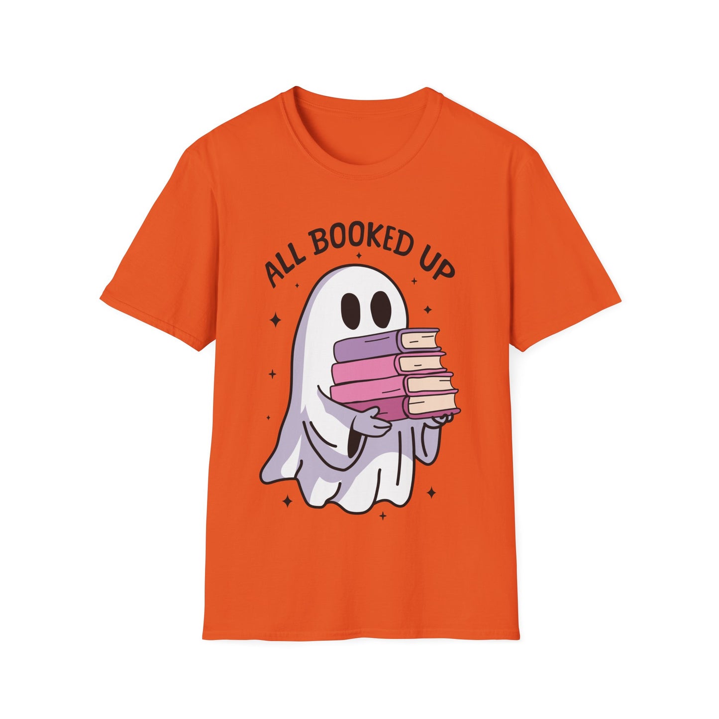 All Booked Up Halloween Shirt | Cute Ghost Reading Book Lover Tee