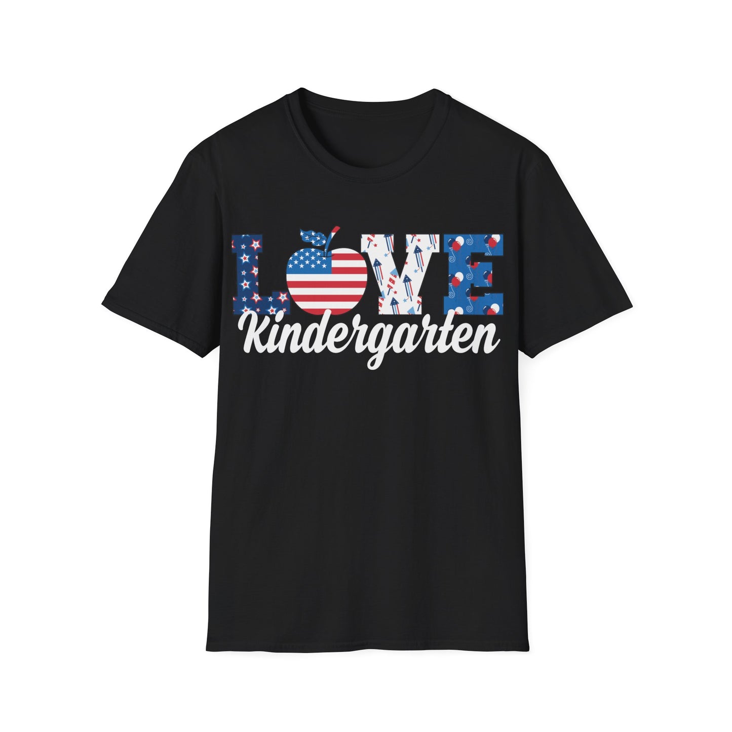 Love Kindergarten Patriotic - Unisex Short Sleeve T-Shirt