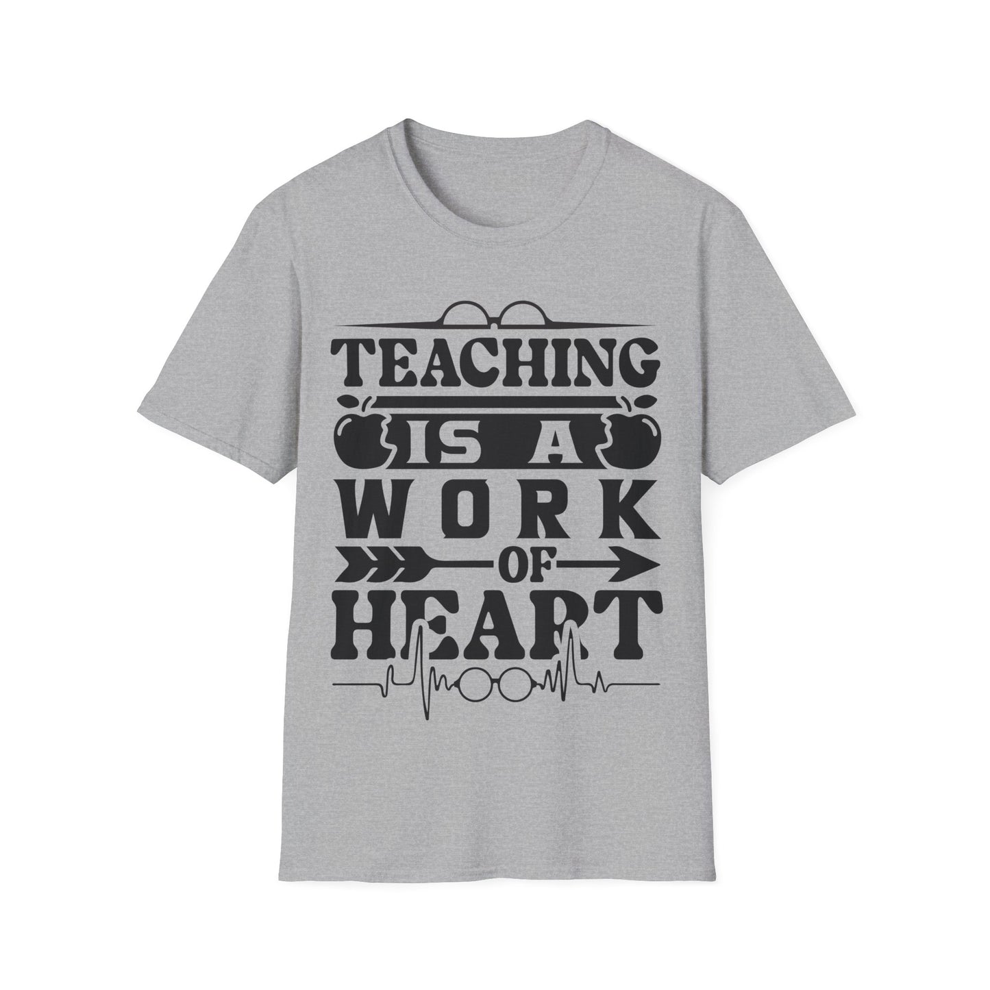 Teaching is a work of HEART teacher inspiration t-shirt