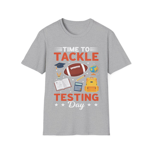 Funny Teacher Testing Day Shirt – Time to Tackle Testing Day T-Shirt