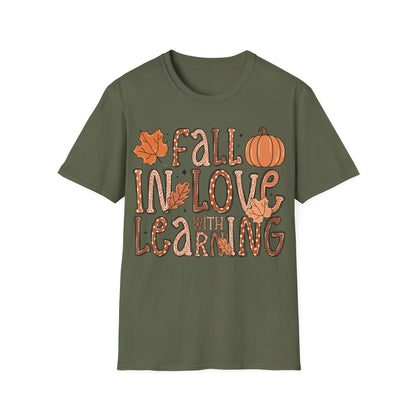 Fall in Love with Learning Shirt – Cute Teacher + Fall Classroom T-Shirt
