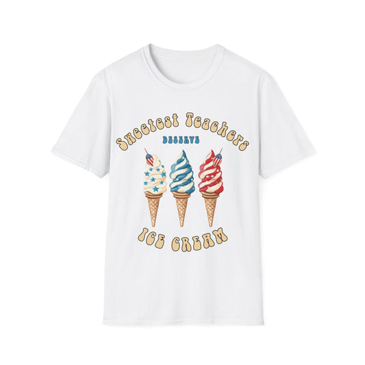 Sweetest Teachers Deserve Ice-Cream - Unisex Short Sleeve T-Shirt