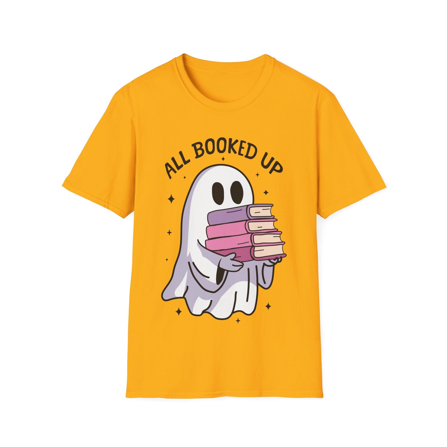 All Booked Up Halloween Shirt | Cute Ghost Reading Book Lover Tee