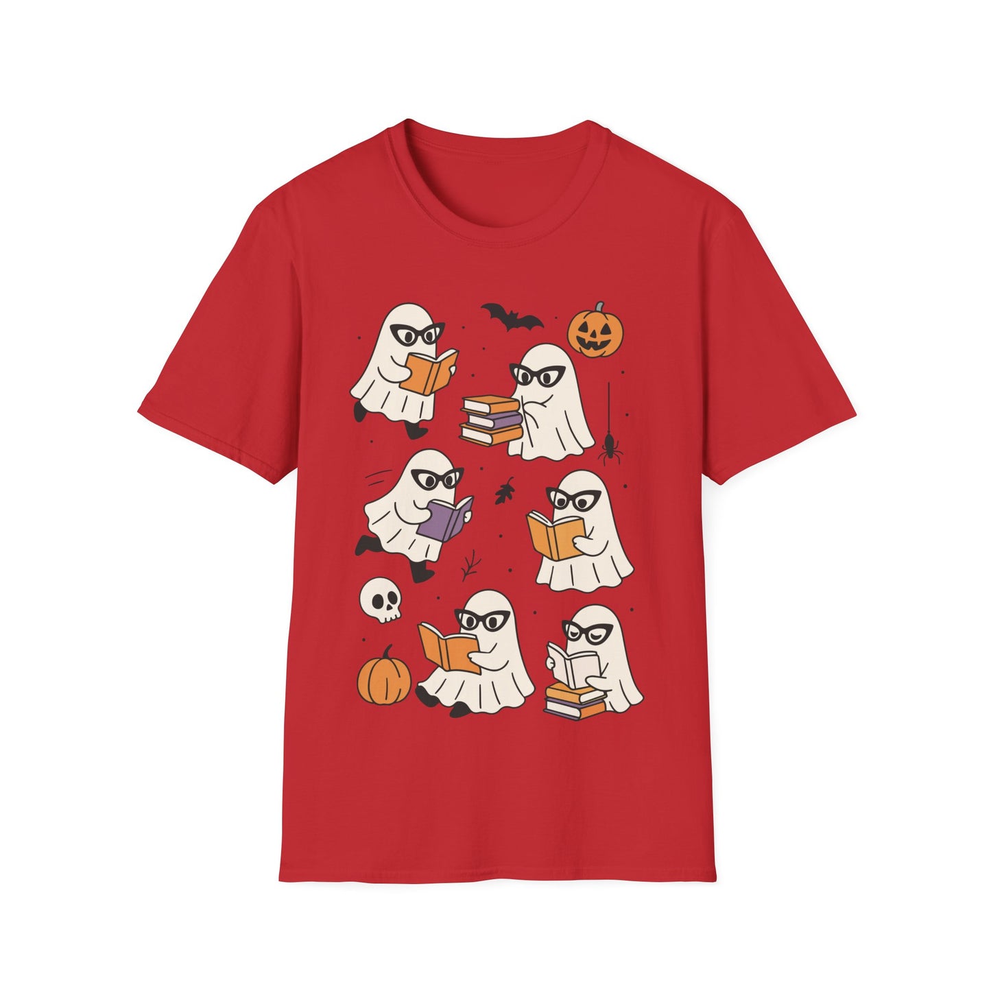 Spooky Bookish Ghosts Shirt – Cute Teacher Halloween Reading T-Shirt