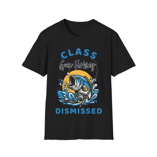 Class Dismissed - Gone Fishing - Graphic Teacher T-Shirt