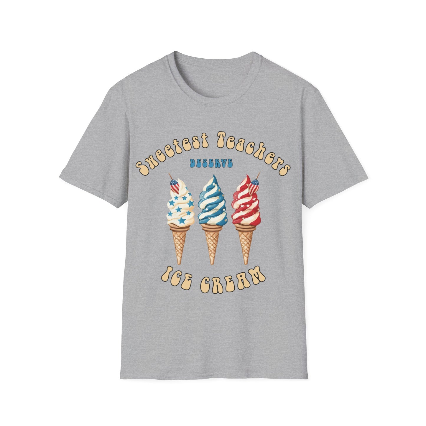 Sweetest Teachers Deserve Ice-Cream - Unisex Short Sleeve T-Shirt