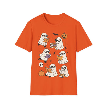 Spooky Bookish Ghosts Shirt – Cute Teacher Halloween Reading T-Shirt