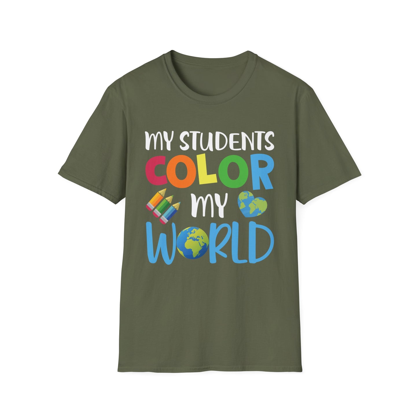 My Students Color My World - Cheerful Unisex Short Sleeve T-Shirt