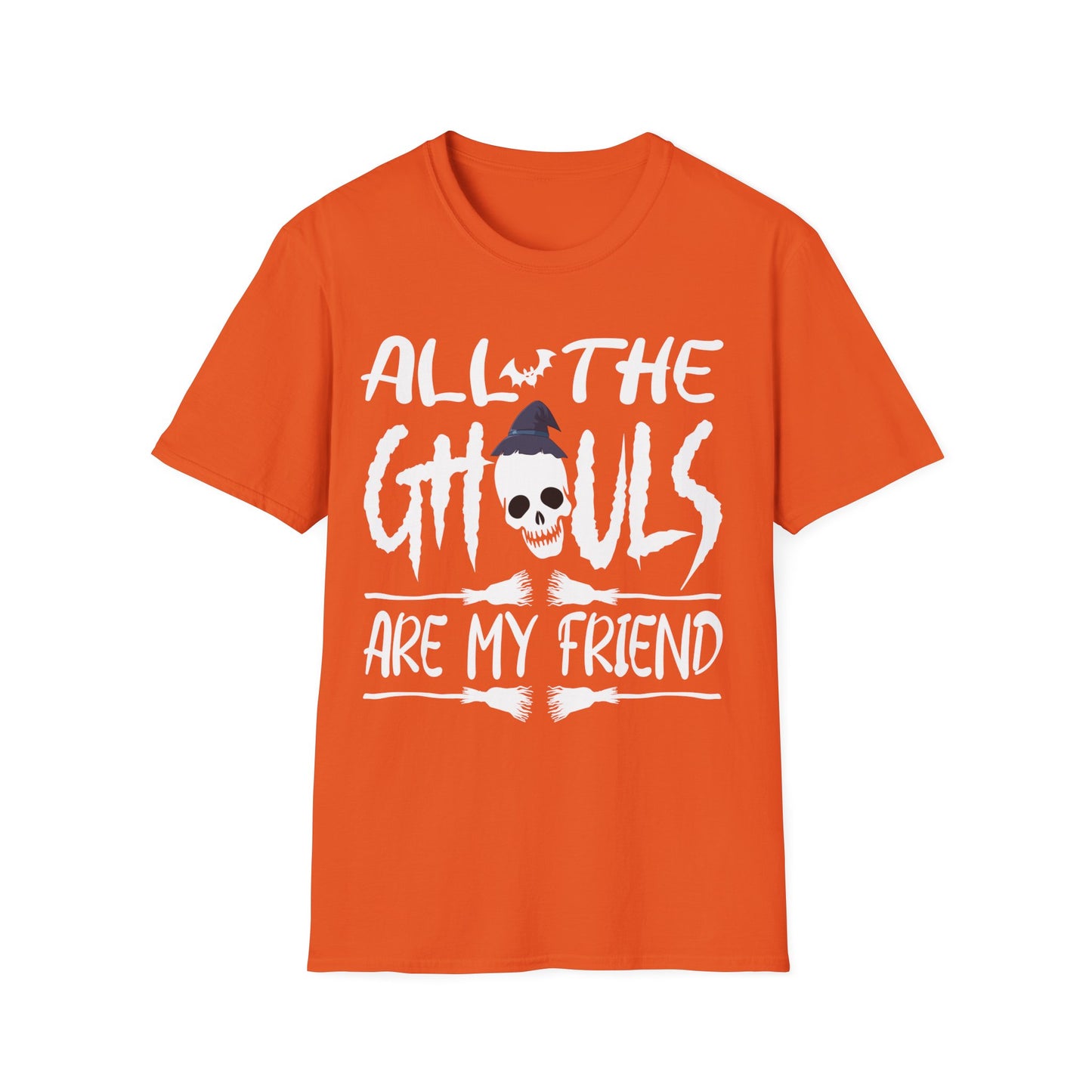 All The Ghouls Are My Friend Halloween Shirt | Funny Skull Witch Hat Graphic Tee