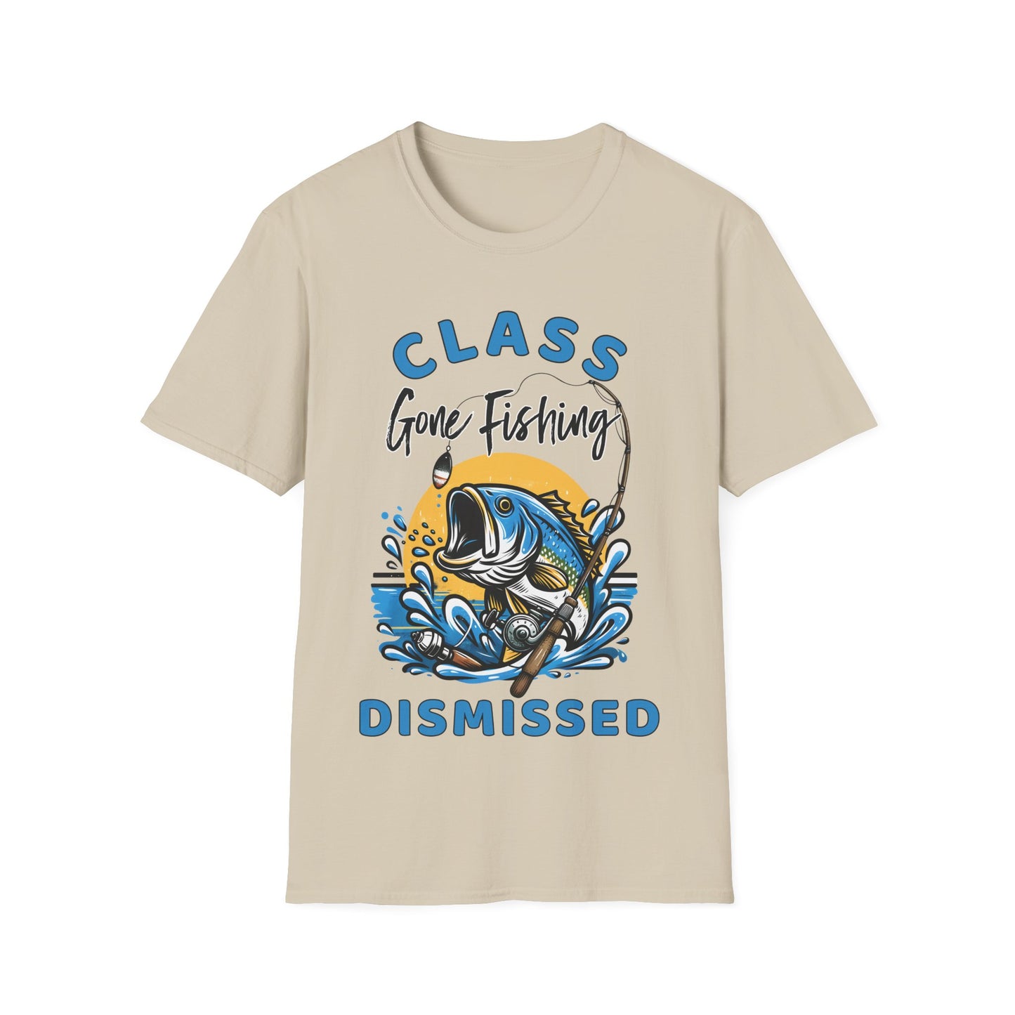 Class Dismissed - Gone Fishing - Graphic Teacher T-Shirt