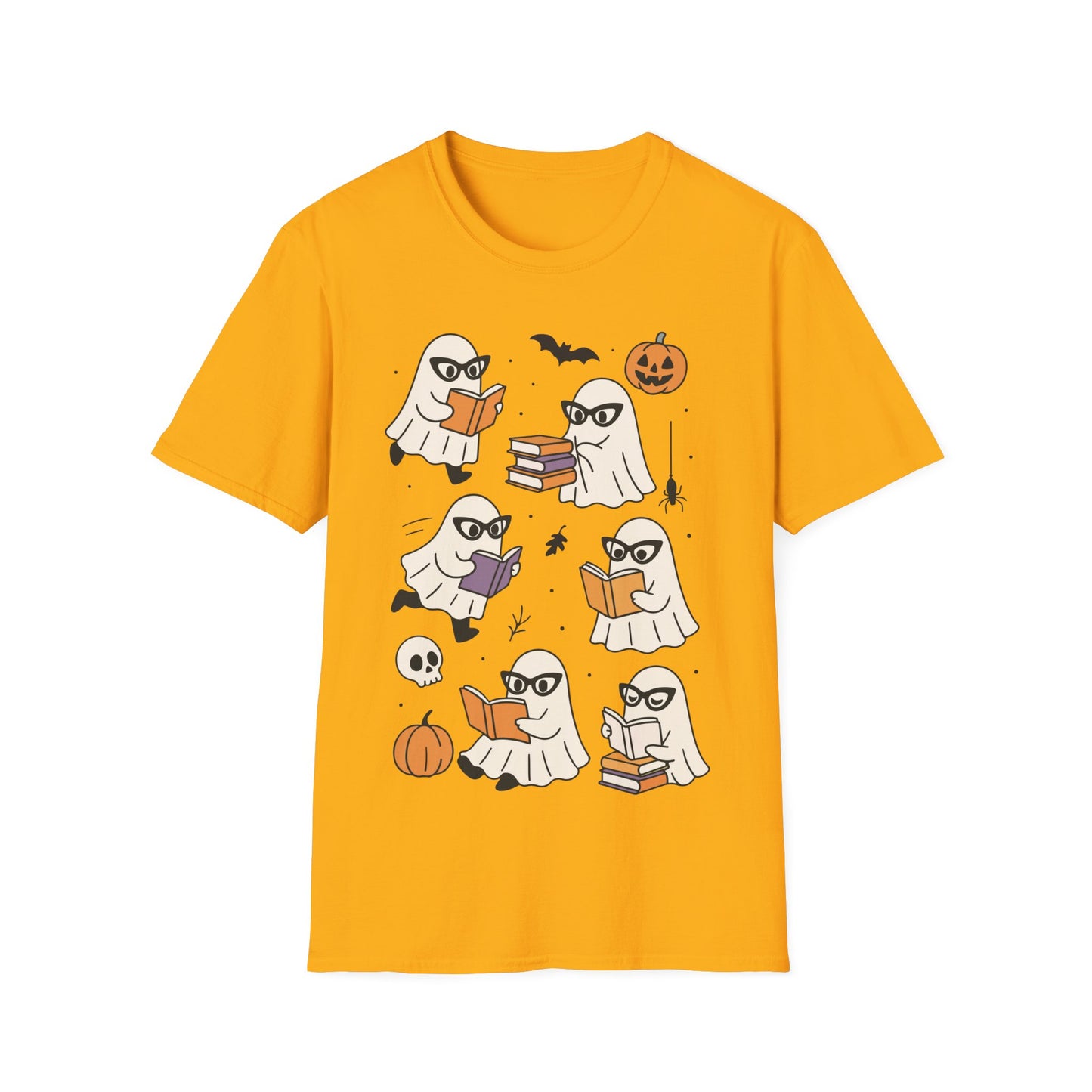 Spooky Bookish Ghosts Shirt – Cute Teacher Halloween Reading T-Shirt