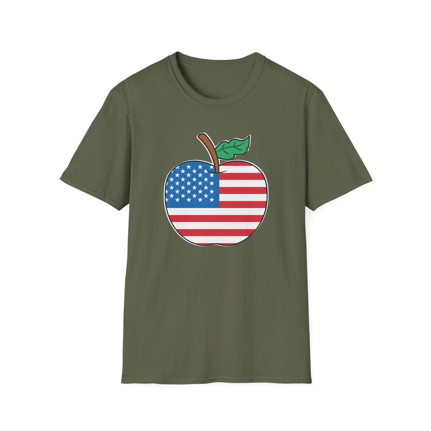 Teacher Stars & Stripes Apple - Unisex Short Sleeve T-Shirt