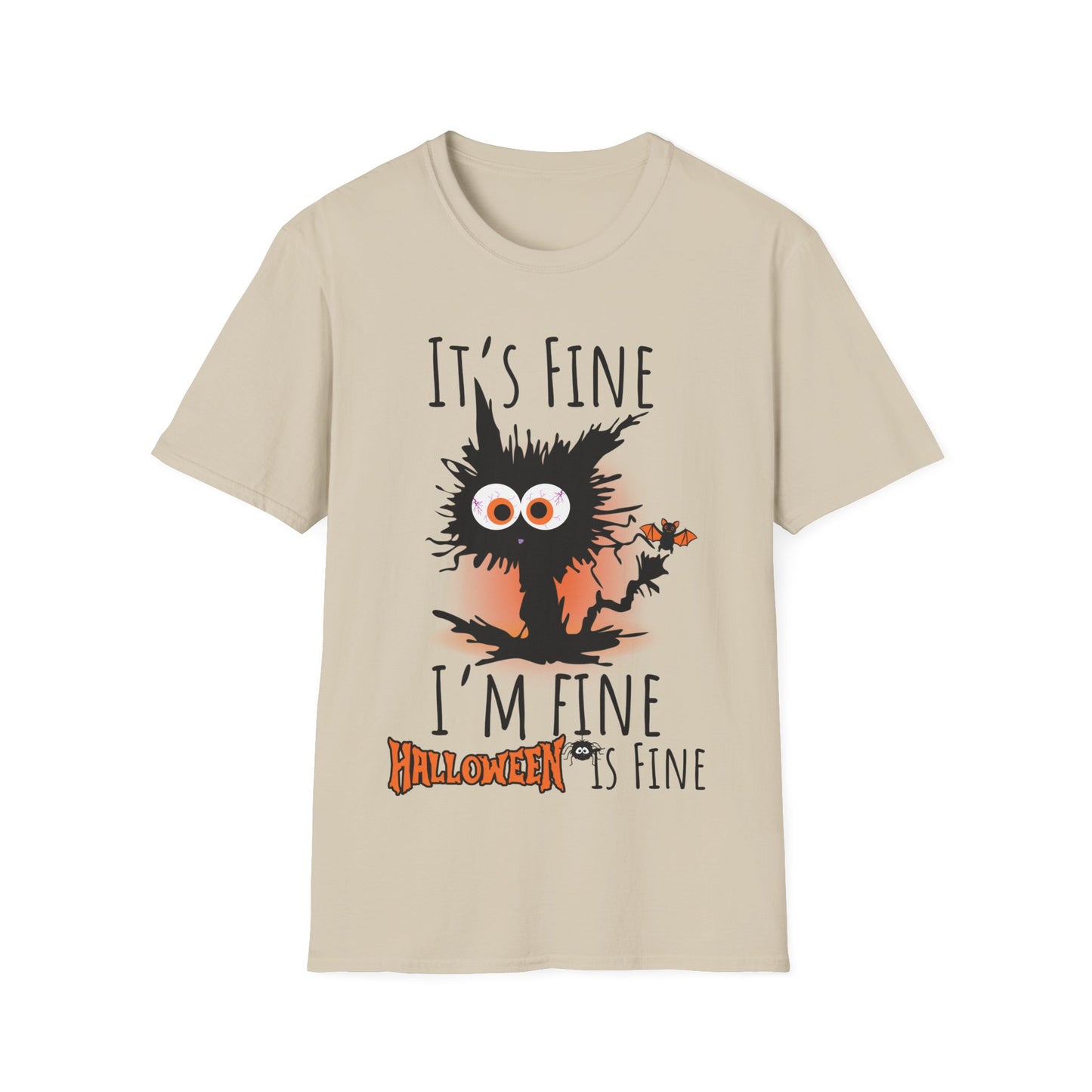 It’s Fine I’m Fine Halloween Electrocuted Cat Teacher T-Shirt