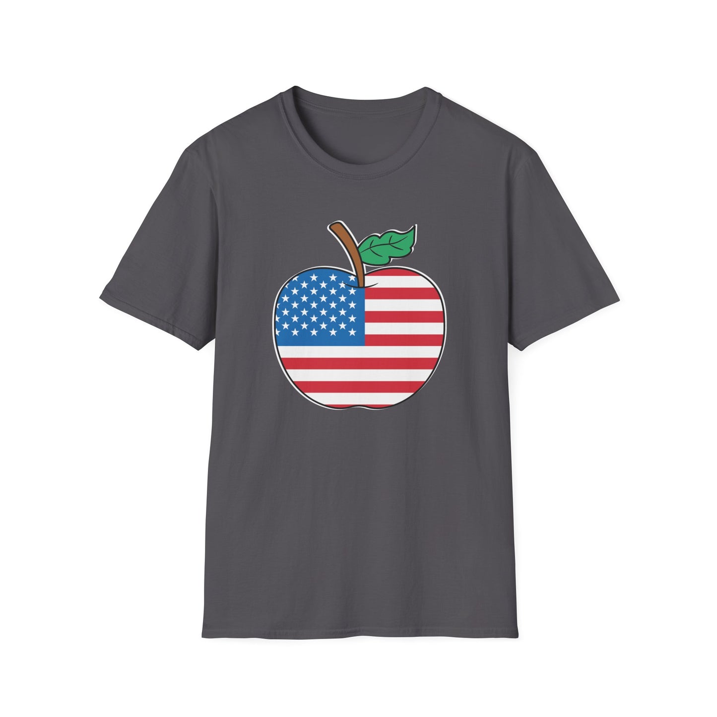 Teacher Stars & Stripes Apple - Unisex Short Sleeve T-Shirt