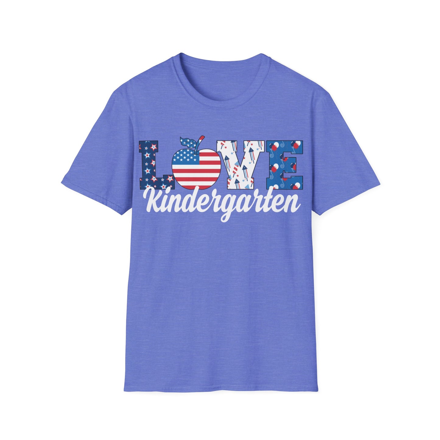 Love Kindergarten Patriotic - Unisex Short Sleeve T-Shirt
