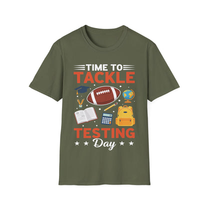 Funny Teacher Testing Day Shirt – Time to Tackle Testing Day T-Shirt