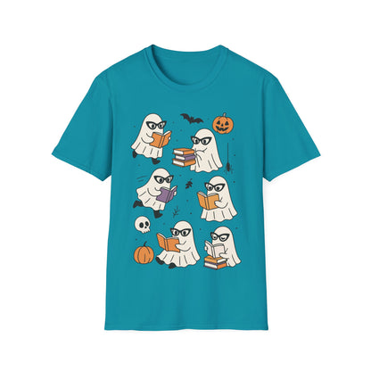 Spooky Bookish Ghosts Shirt – Cute Teacher Halloween Reading T-Shirt