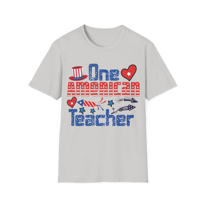 One American Teacher 4th July Celebration - Unisex Short Sleeve T-Shirt