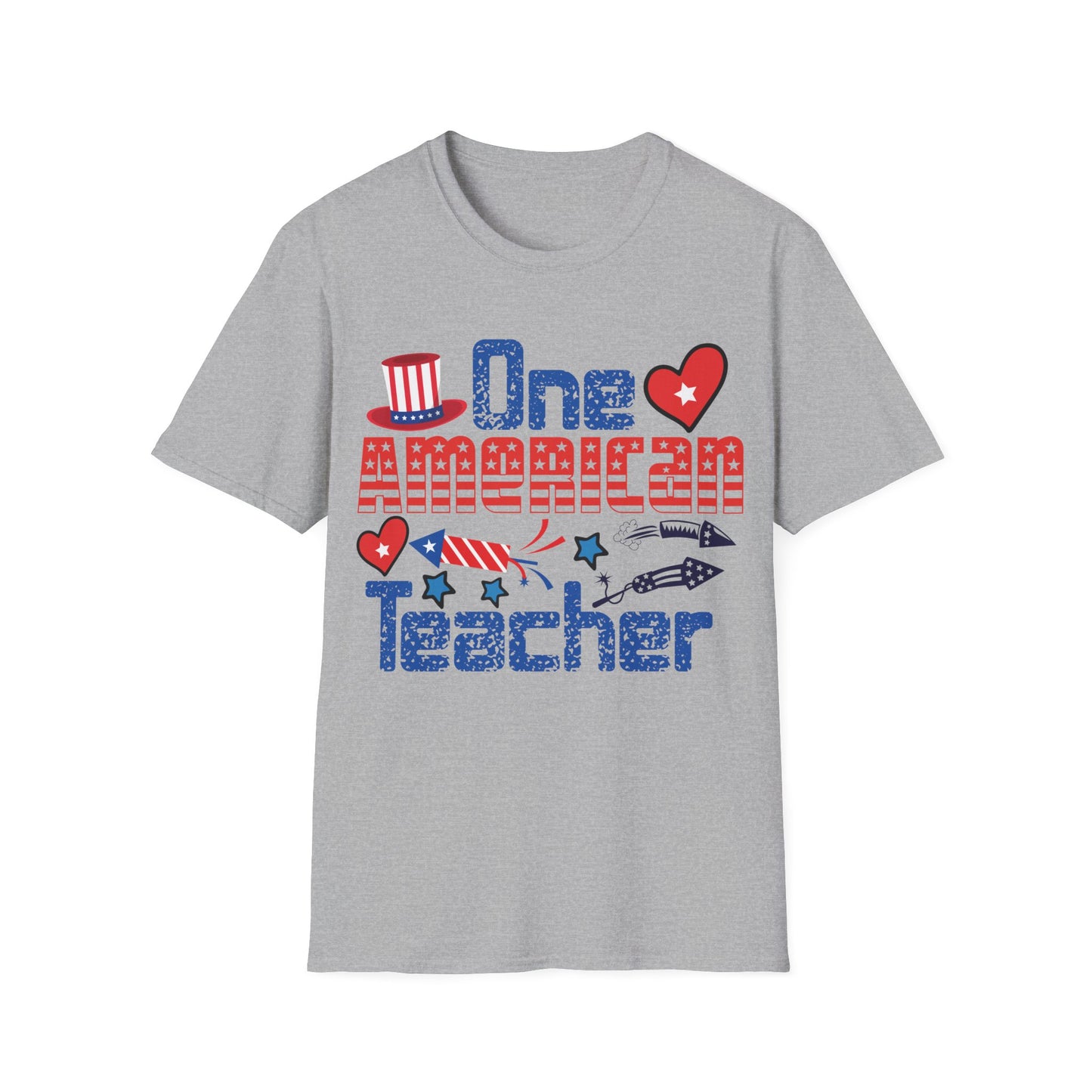 One American Teacher 4th July Celebration - Unisex Short Sleeve T-Shirt