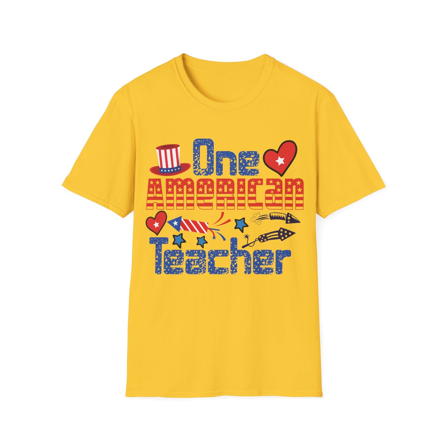 One American Teacher 4th July Celebration - Unisex Short Sleeve T-Shirt