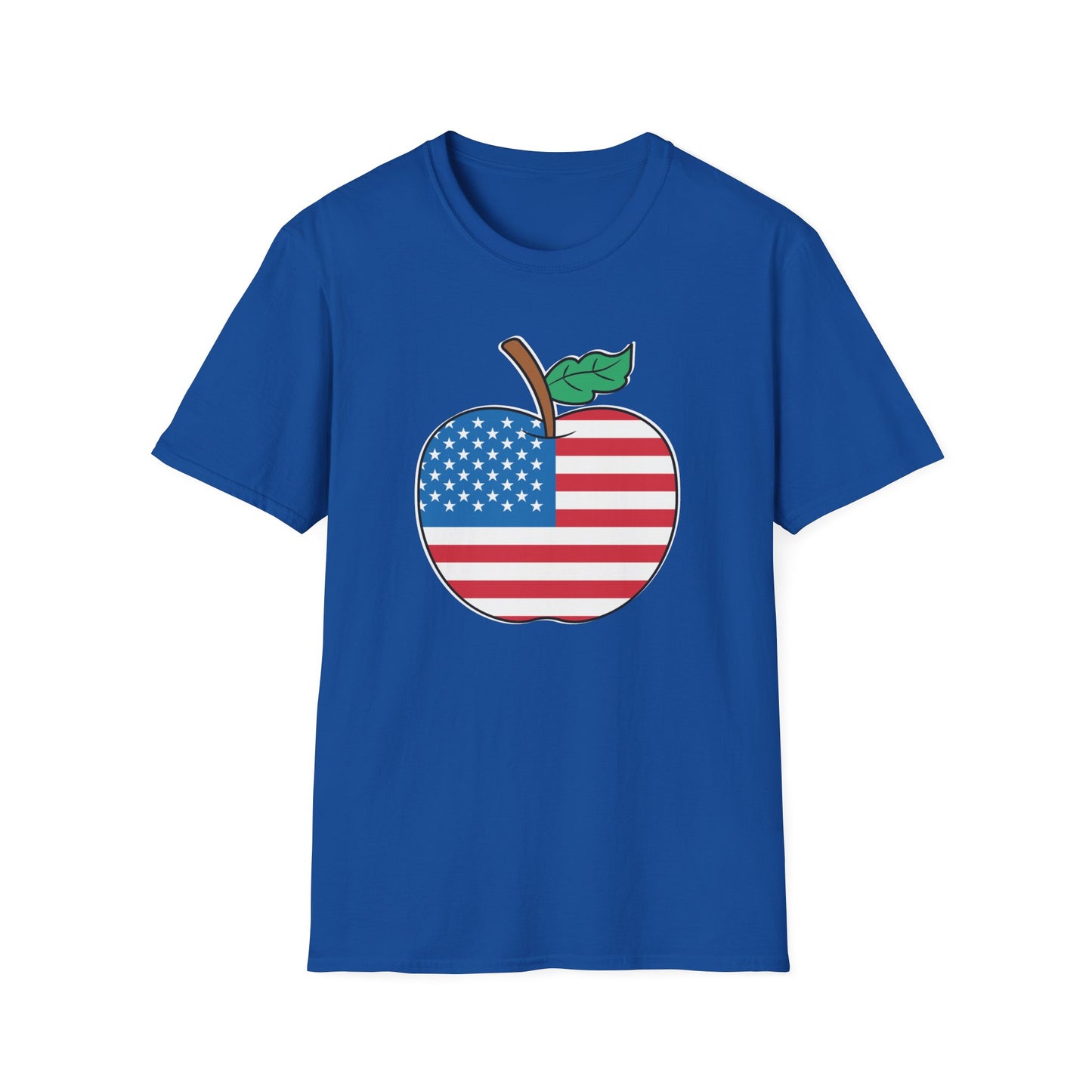 Teacher Stars & Stripes Apple - Unisex Short Sleeve T-Shirt