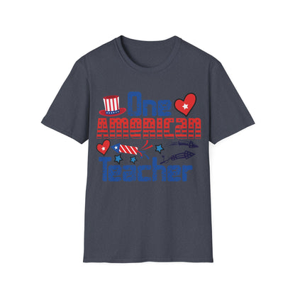 One American Teacher 4th July Celebration - Unisex Short Sleeve T-Shirt