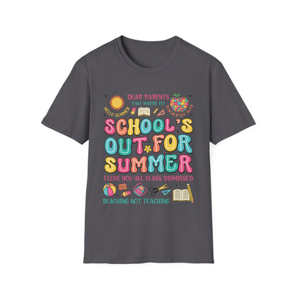 School's Out For Summer Graphic Tee - Teacher's Unisex Short Sleeve T-Shirt