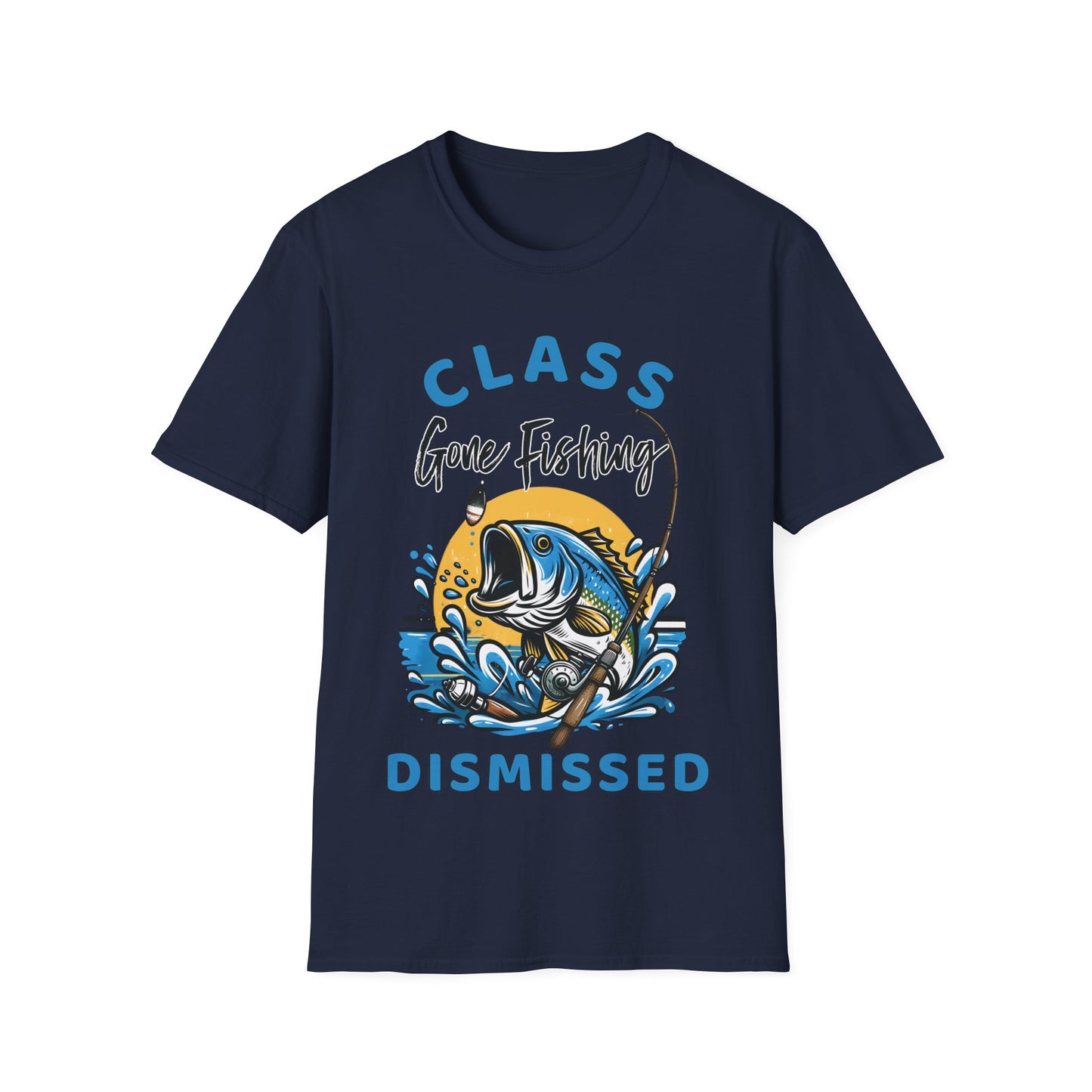 Class Dismissed - Gone Fishing - Graphic Teacher T-Shirt