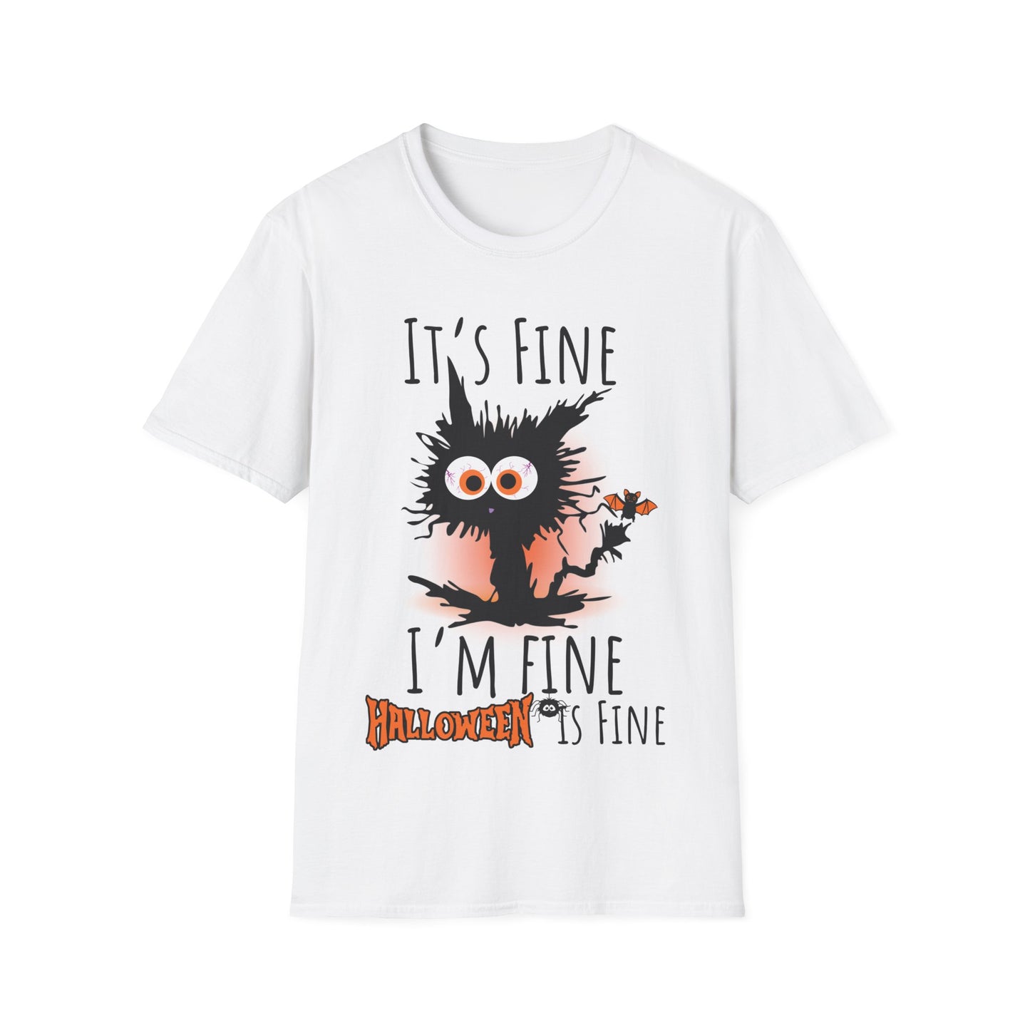 It’s Fine I’m Fine Halloween Electrocuted Cat Teacher T-Shirt