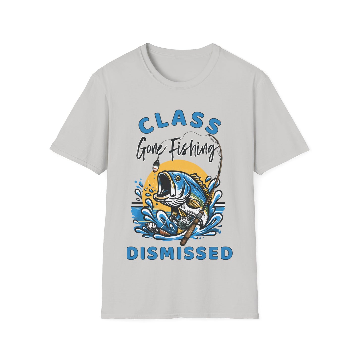Class Dismissed - Gone Fishing - Graphic Teacher T-Shirt