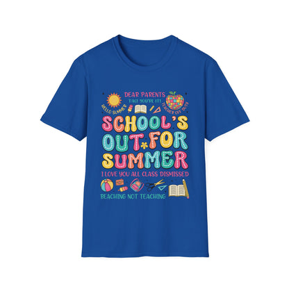 School's Out For Summer Graphic Tee - Teacher's Unisex Short Sleeve T-Shirt