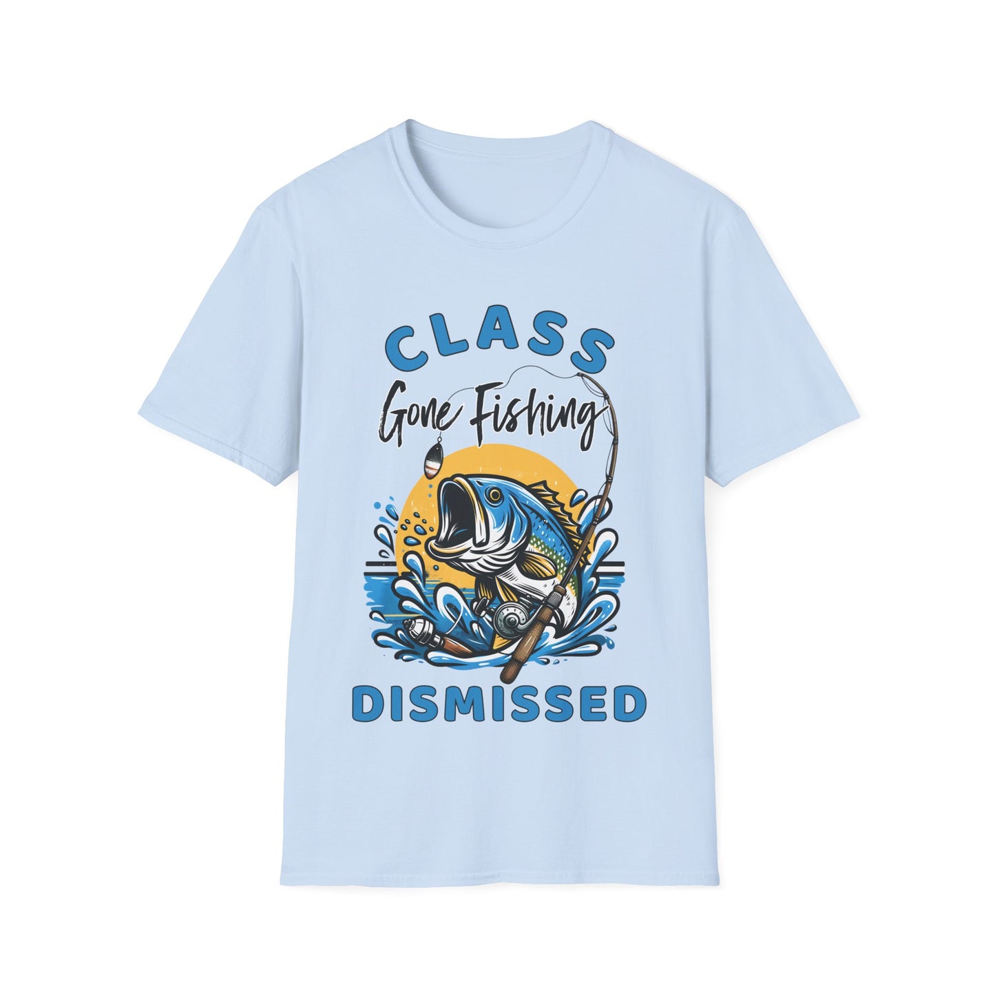 Class Dismissed - Gone Fishing - Graphic Teacher T-Shirt